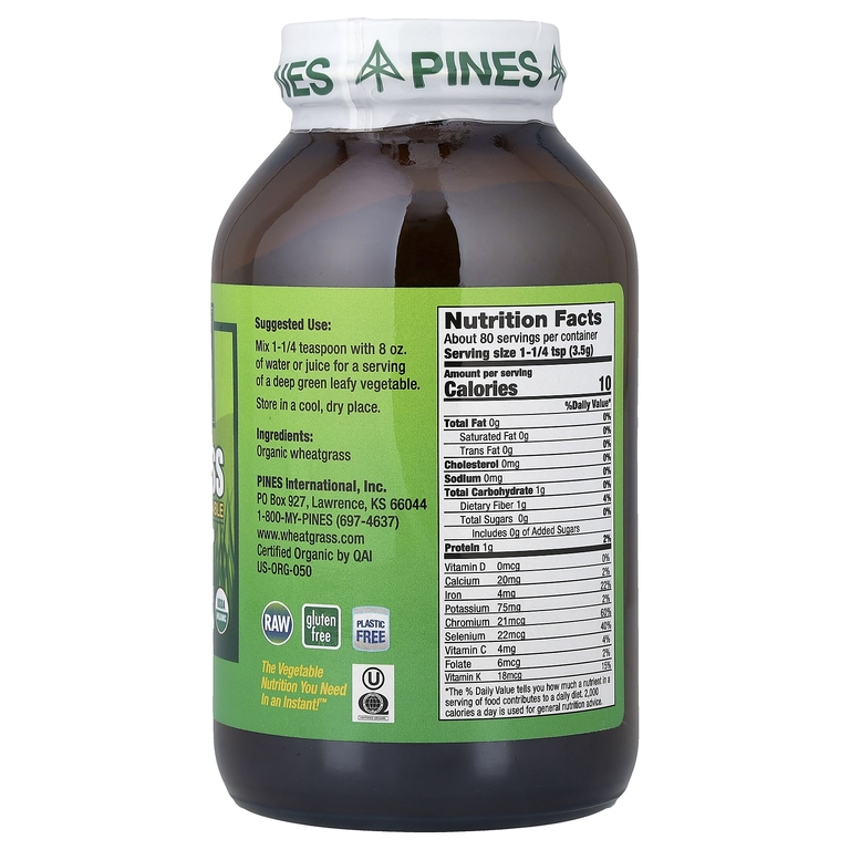 Pines International, Порошок из ростков пшеницы, 280 г (10 унций)