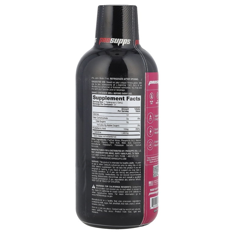 prosupps l carnitine 1500 отзывы ProSupps, L-карнитин 1500, ягодный вкус, 1500 мг, 473 мл (16 жидк. унций) |  L-карнитин