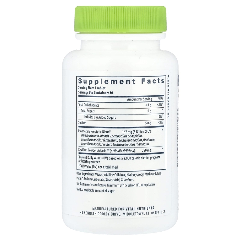 Vital Nutrients, пробиотики для беременных и кормящих мам, 30 веганских таблеток