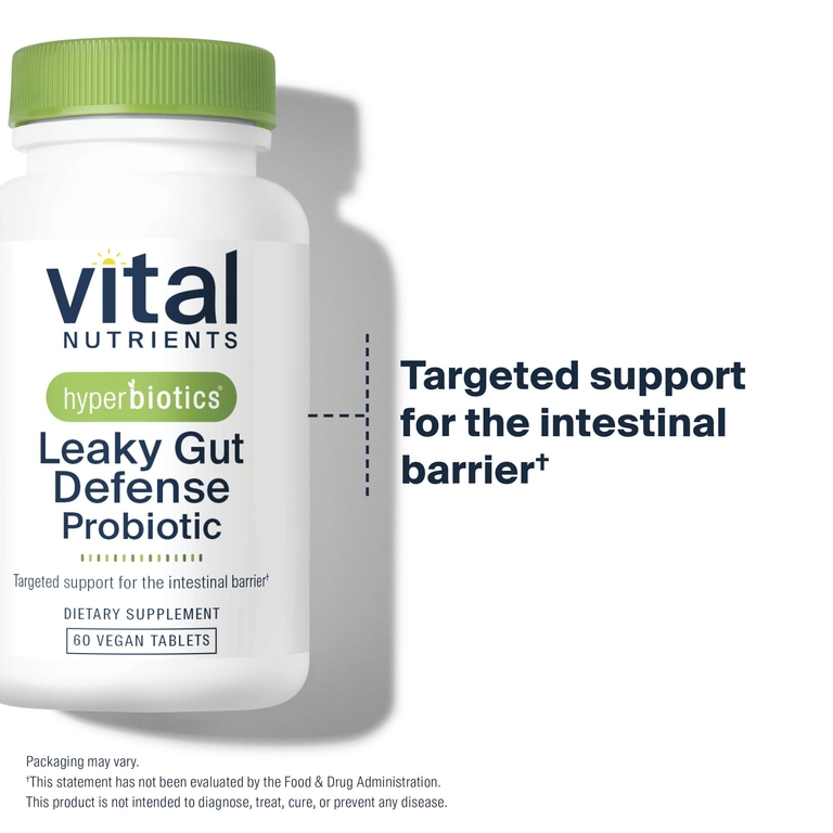 Vital Nutrients, пробиотики для защиты от воспаленного кишечника, 60 веганских таблеток