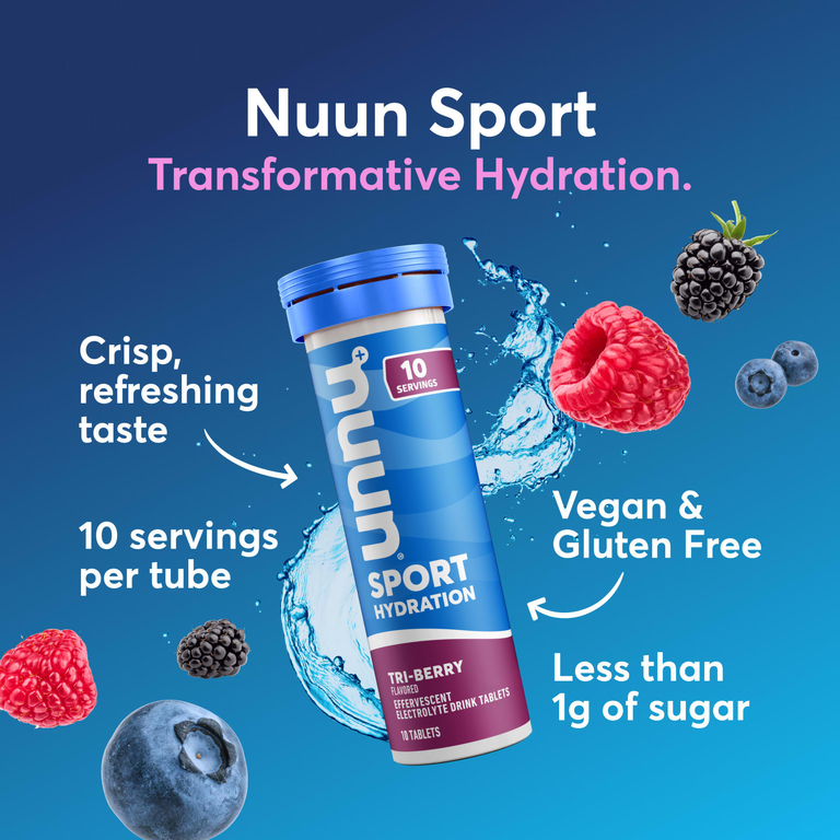 Nuun, напиток с шипучим электролитом, три ягоды, 10 таблеток