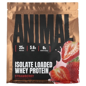 Animal, Изолят, порошок сывороточного протеина, клубника, 907 г (2 фунта)