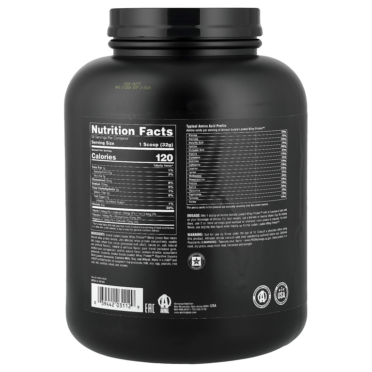 Animal, Isolate Loaded Whey Protein™, со вкусом печенья с кремом, 1,81 кг (4 фунта)