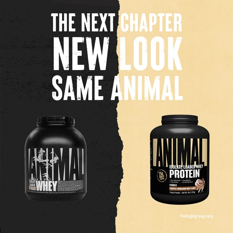 Animal, Порошок с изолятом сывороточного протеина Loaded Whey Protein™, Замороженная булочка с корицей, 4 фунта (1,81 кг)