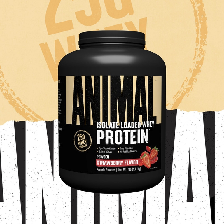 Animal, Whey Protein™, сывороточный протеин в порошке, со вкусом клубники, 1,81 кг (4 фунта)