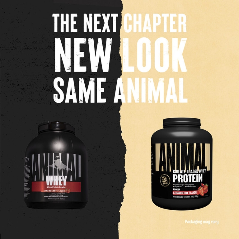 Animal, Whey Protein™, сывороточный протеин в порошке, со вкусом клубники, 1,81 кг (4 фунта)