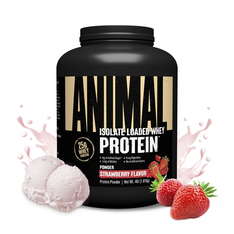 Animal, Whey Protein™, сывороточный протеин в порошке, со вкусом клубники, 1,81 кг (4 фунта)