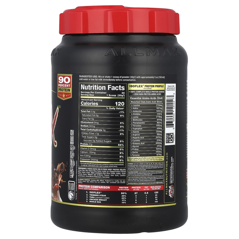ALLMAX, чистый изолят сывороточного протеина, шоколад, 2 фунта (907 г)