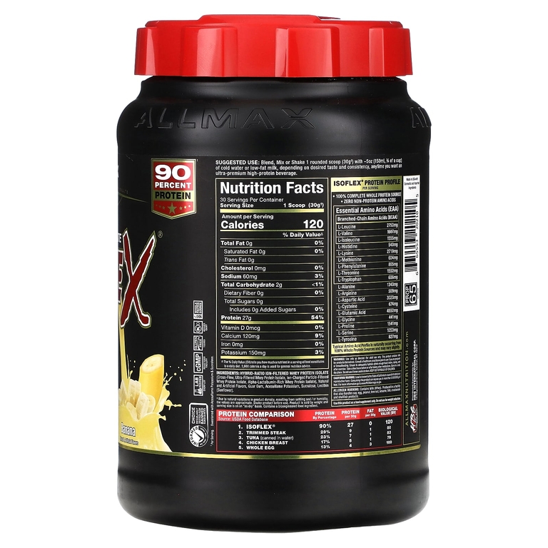 ALLMAX, чистый изолят сывороточного протеина, банан, 907 г (2 фунта)