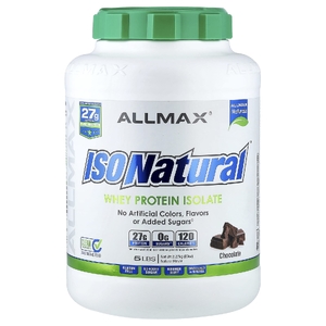ALLMAX, чистый изолят сывороточного протеина, без искусственных красителей, ароматизаторов и добавленного сахара, со вкусом шоколада, 2,27 кг (5 фунтов)