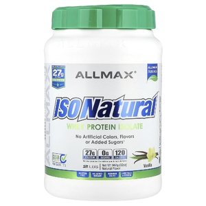 ALLMAX, чистый изолят сывороточного протеина, без искусственных красителей, ароматизаторов и добавленного сахара, ваниль, 907 г (2 фунта)