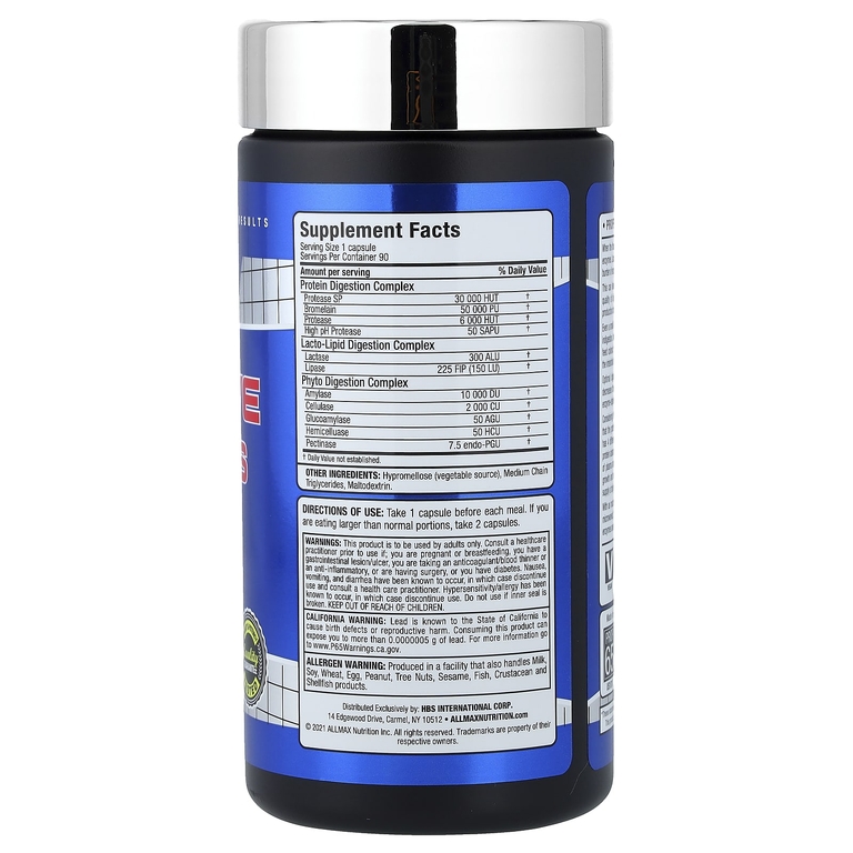 ALLMAX, пищеварительные ферменты, 90 капсул