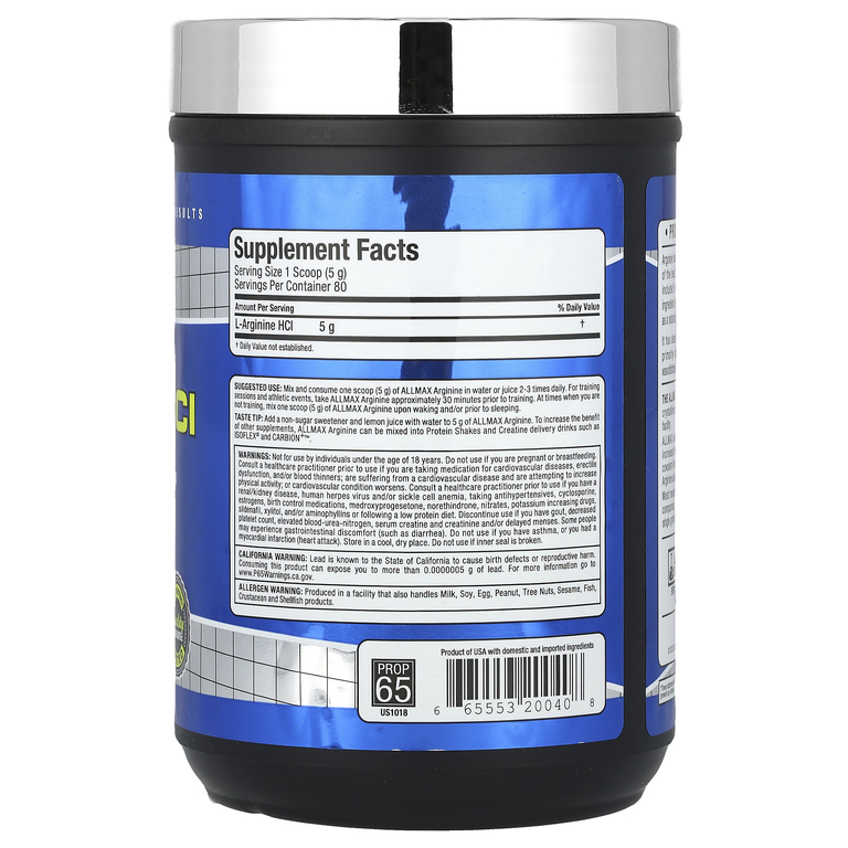 ALLMAX, аргинин гидрохлорид, 400 г (14,11 унции)