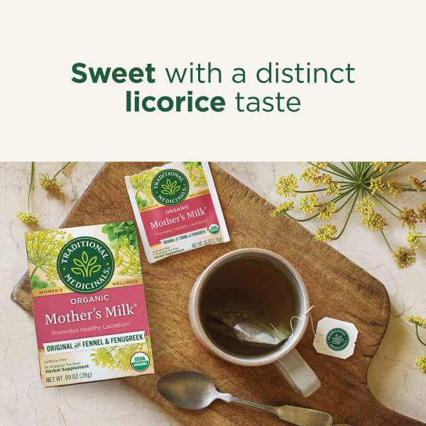 Traditional Medicinals, чай с фенхелем и пажитником для лактации, без кофеина, 16 чайных пакетиков, 28 г (0,99 унции)