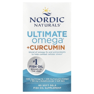 Nordic Naturals, омега-3 + куркумин, 60 желатиновых капсул