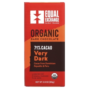 Equal Exchange, Органический темный шоколад, очень темный, 80 г (2,8 унции)