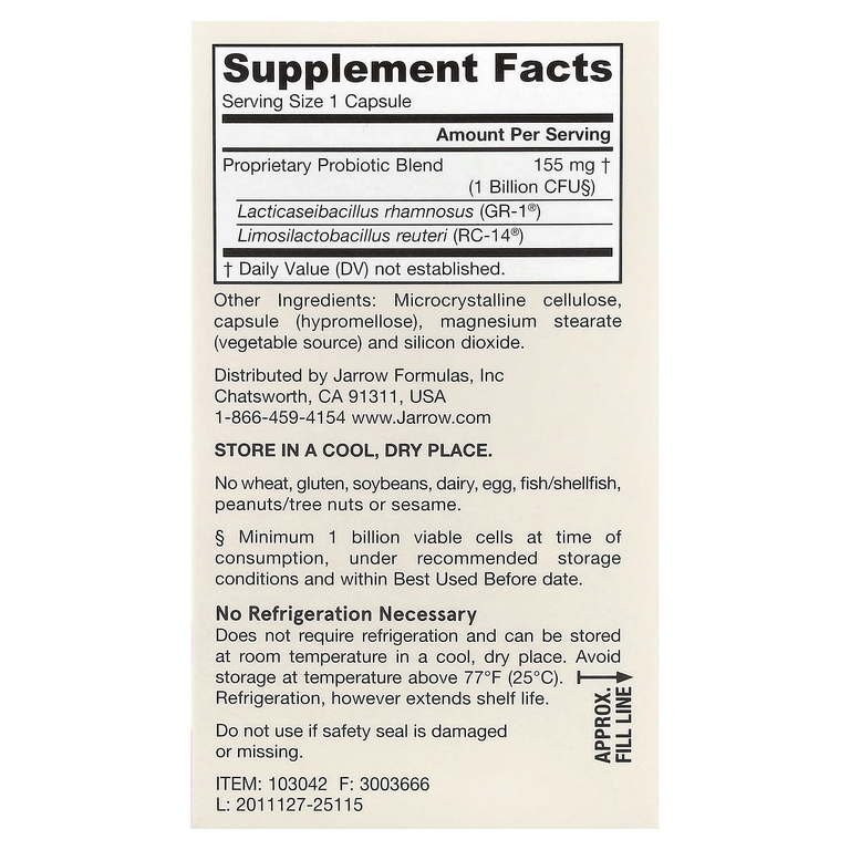 Jarrow Formulas, веганские пробиотики для женщин, 1 млрд КОЕ, 60 растительных капсул