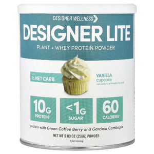 Designer Wellness, низкокалорийный протеин, ванильный кекс, 9,03 унц. (256 г)