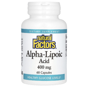 Natural Factors, альфа-липоевая кислота, 400 мг, 60 капсул