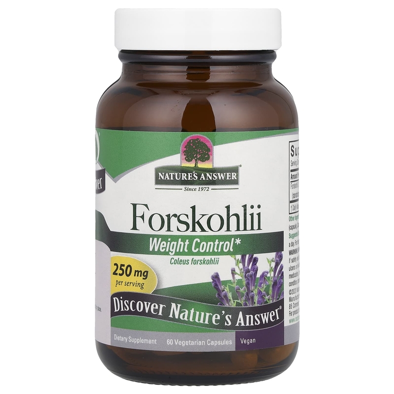 Nature's Answer, форсколии, 250 мг, 60 вегетарианских капсул