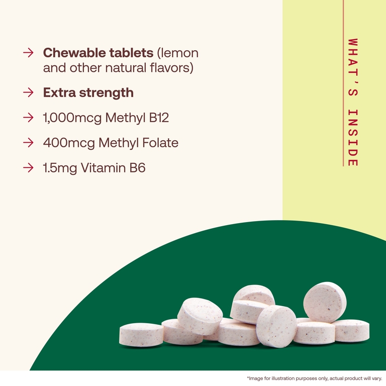 Jarrow Formulas, веганский метил B12 и метилфолат, лимон, 100 жевательных таблеток