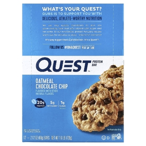 Quest Nutrition, протеиновый батончик, со вкусом овсяно-шоколадного печенья, 12 батончиков, весом 60 г (2,12 унции) каждый