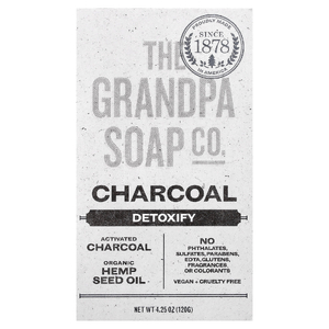 The Grandpa Soap Co., кусковое мыло, с древесным углем, 120 г (4,25 унции)