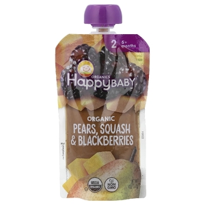 Happy Family Organics, органическое детское питание, для детей от 6 месяцев, груши, тыква и ежевика, 113 г (4 унции)