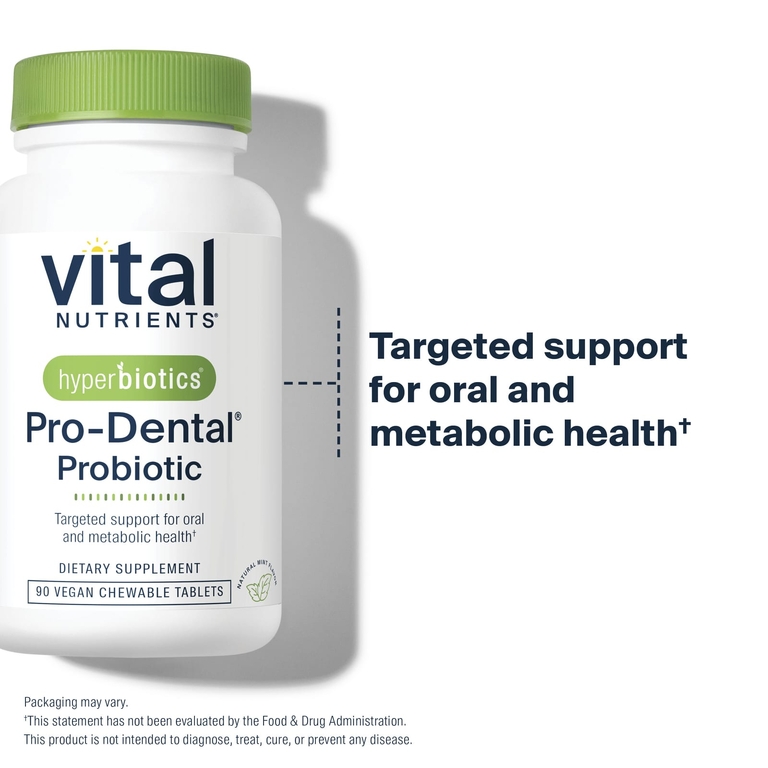 Vital Nutrients, пробиотики для полости рта, натуральный мятный вкус, 90 веганских жевательных таблеток