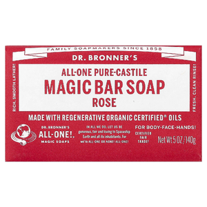 Dr. Bronner's, кастильское кусковое мыло, роза, 140 г (5 унций)