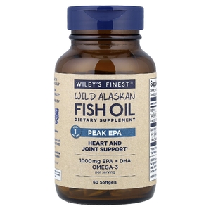 Wiley's Finest, жир дикой аляскинской рыбы, максимальное содержание ЭПК, 60 капсул