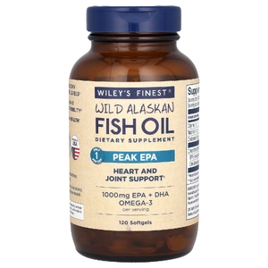 Wiley's Finest, жир дикой аляскинской рыбы, максимальное содержание ЭПК, 120 капсул