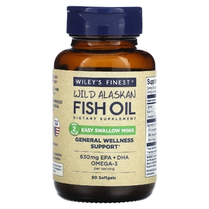 Wiley's Finest, Жир диких аляскинских рыб, 60 желатиновых капсул