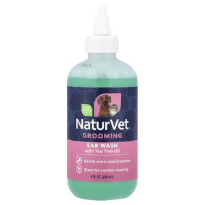 NaturVet, Средства для чистки ушей с маслом чайного дерева, с запахом детской присыпки, 236 мл (8 жидк. унций)