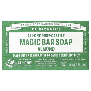 Dr. Bronner's, кастильское кусковое мыло, миндаль, 140 г (5 унций)