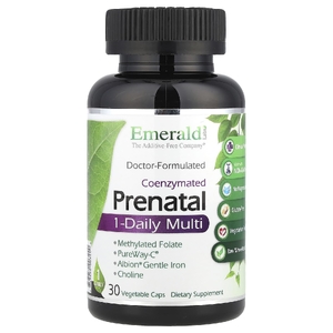 Emerald Laboratories, Коэнзимированные пренатальные мультивитамины, 1 прием в день, 30 растительных капсул