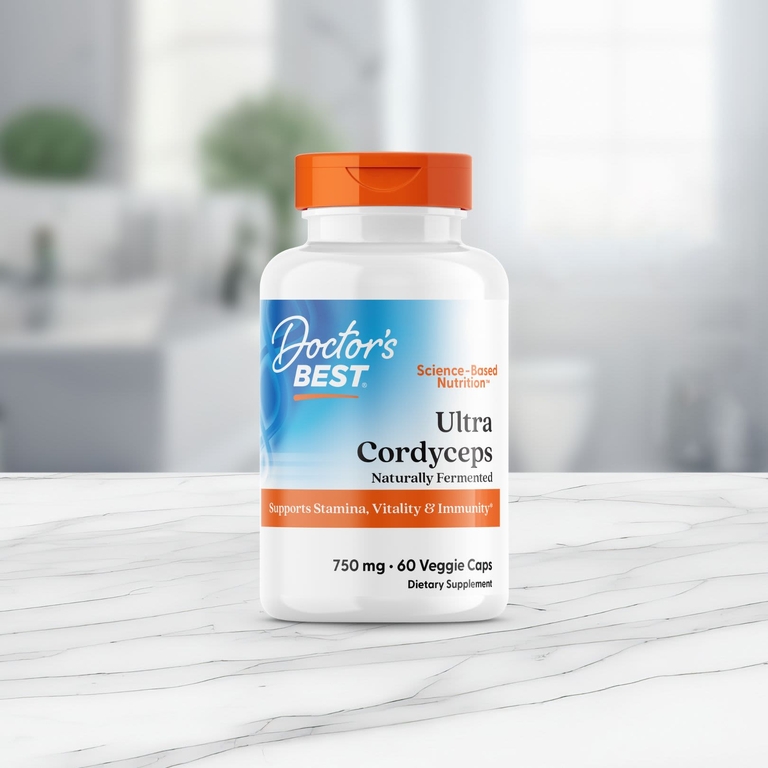 Doctor's Best, ультра кордицепс, 750 мг, 60 вегетарианских капсул