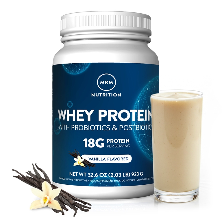 MRM Nutrition, сывороточный протеин с пробиотиками и постбиотиками, ваниль, 923 г (2,03 фунта)