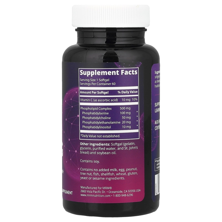 MRM Nutrition, фосфолипидный комплекс и фосфатидилсерин, 100 мг, 60 желатиновых капсул