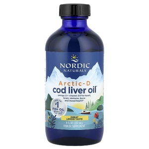 Nordic Naturals, жир из печени арктической трески, со вкусом лимона, 237 мл (8 жидких унций)