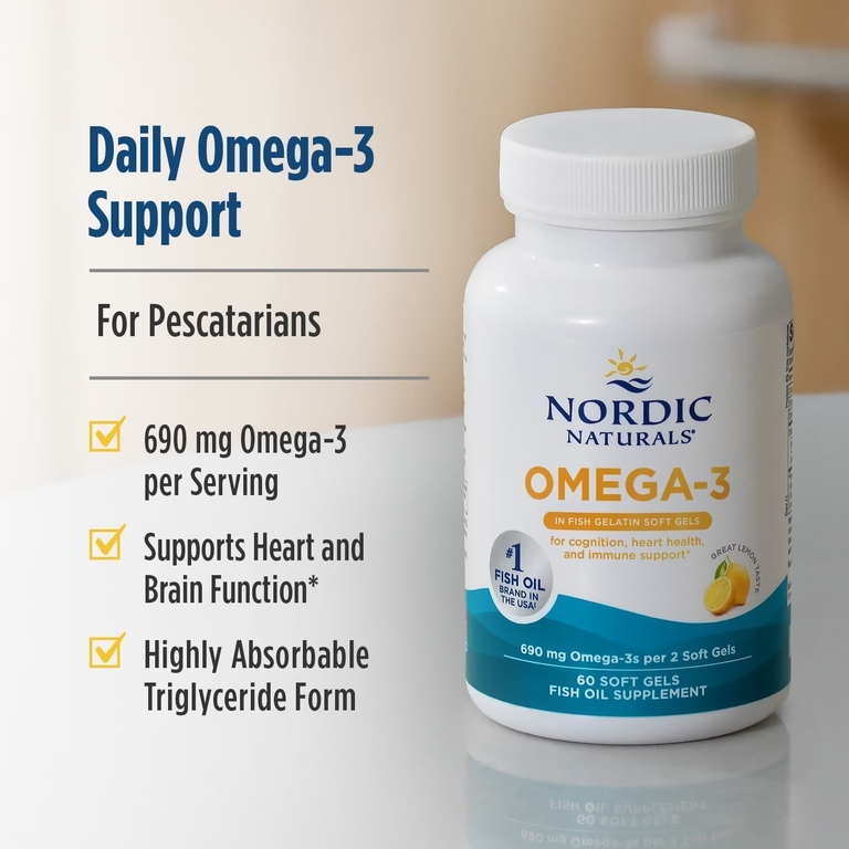 Nordic Naturals, омега-3, со вкусом лимона, 60 капсул (345 мг в 1 капсуле)