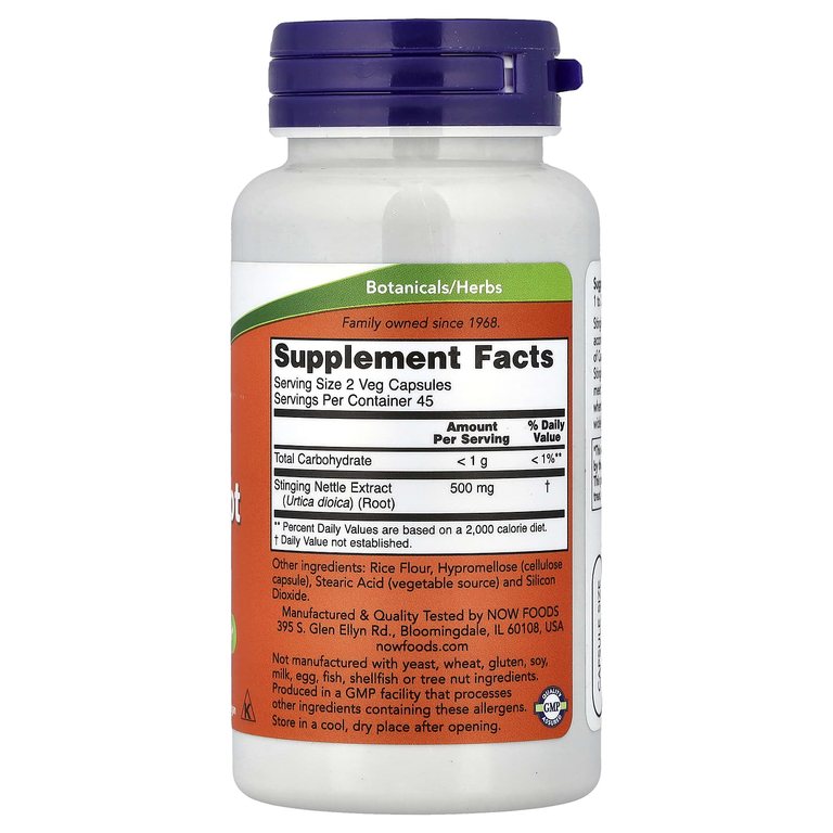 NOW Foods, экстракт корня крапивы двудомной, 250 мг, 90 вегетарианских капсул