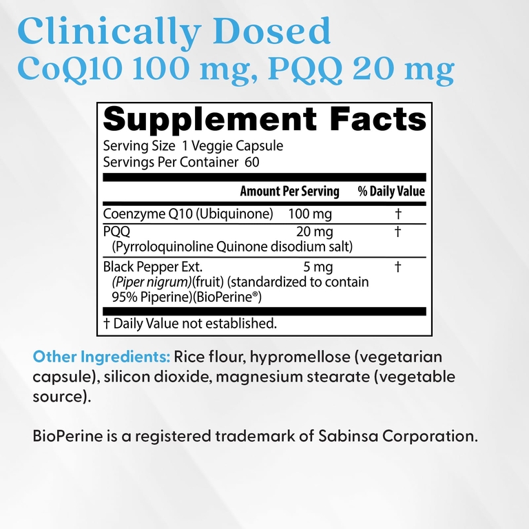 Doctor's Best, коэнзим Q10 с пирролохинолинхиноном, 60 растительных капсул