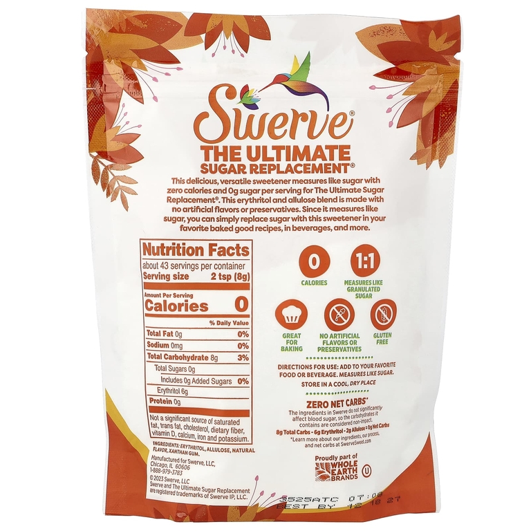 Swerve, гранулированный подсластитель без калорий, 340 г (12 унций) (Товар снят с продажи) 