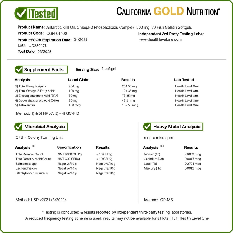 California Gold Nutrition, масло антарктического криля, комплекс фосфолипидов из омега-3 с ЭПК, ДГК и астаксантином, натуральный вкус клубники и лимона, 500 мг, 30 капсул из рыбьего желатина