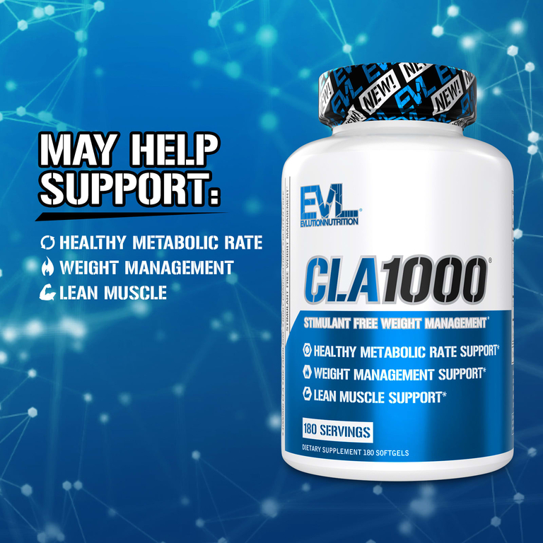 EVLution Nutrition, конъюгированная линолевая кислота, 90 капсул (1000 мг в 1 капсуле)