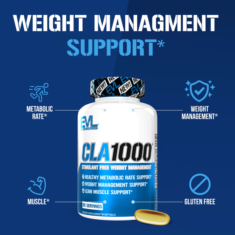EVLution Nutrition, конъюгированная линолевая кислота, 90 капсул (1000 мг в 1 капсуле)