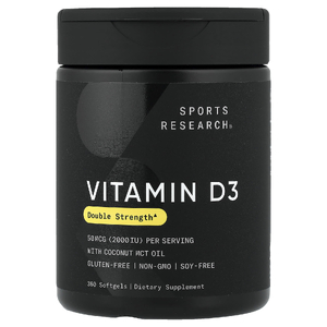 Sports Research, витамин D3, 50 мкг (2000 МЕ), 360 мягких таблеток