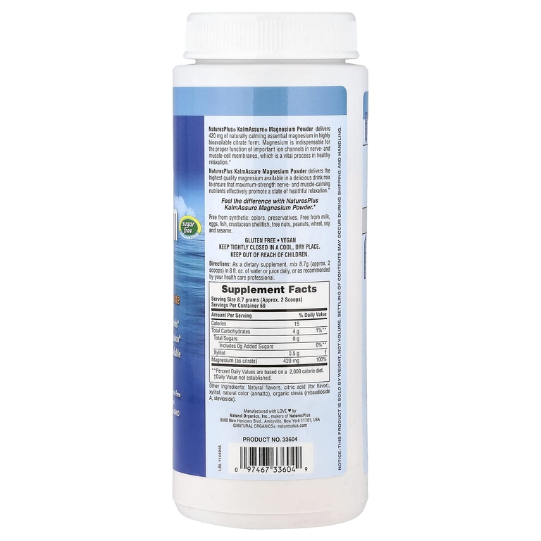NaturesPlus, магний в порошке, со вкусом освежающего апельсина, 522 г (1,15 фунта)