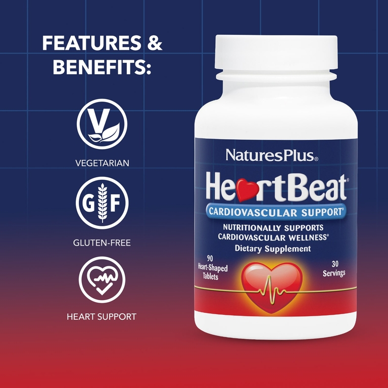 NaturesPlus, комплекс для поддержки сердечно-сосудистой системы, 90 таблеток в форме сердца